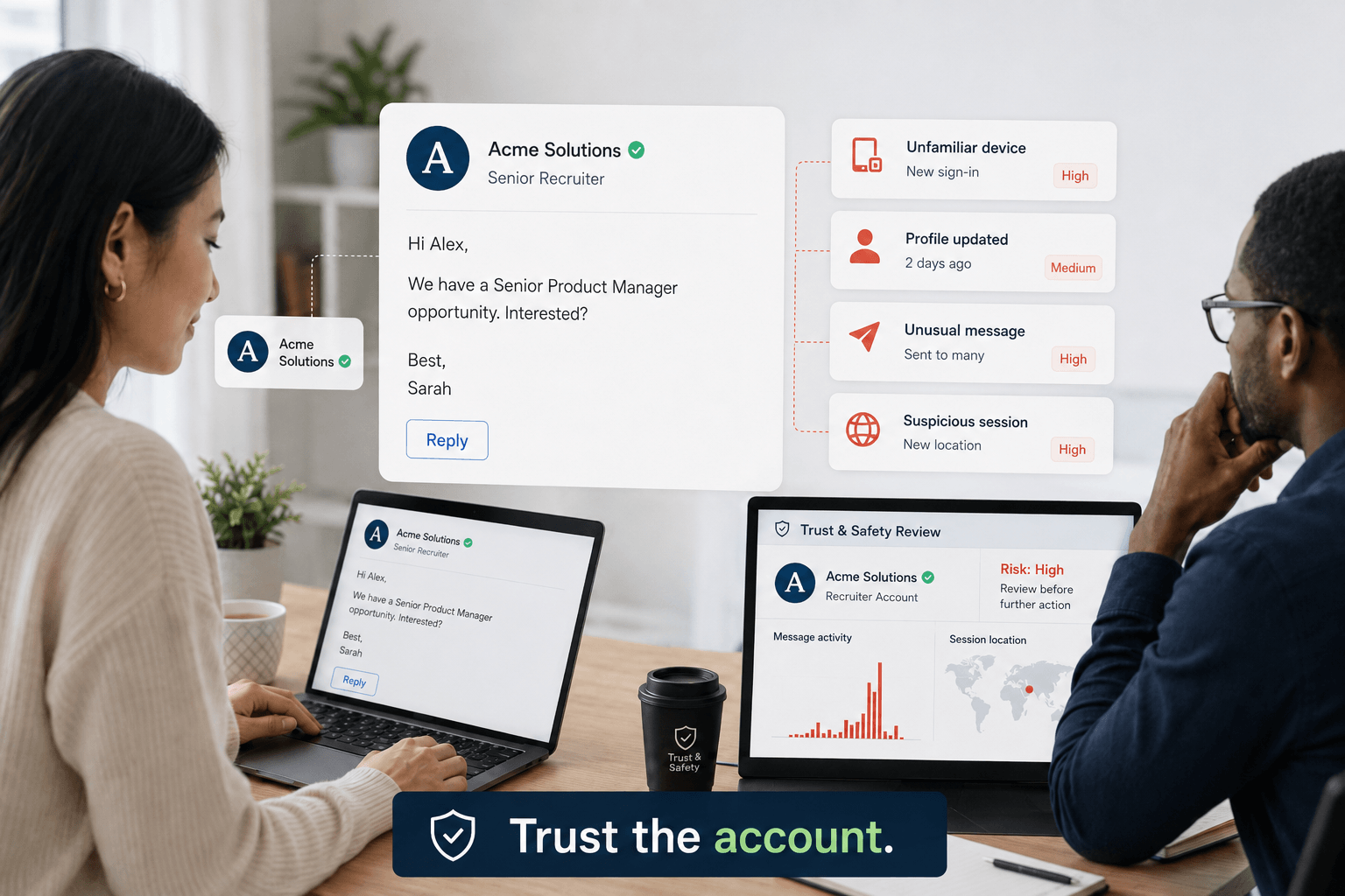 A trusted recruiter account can become a trusted delivery channel for abuse