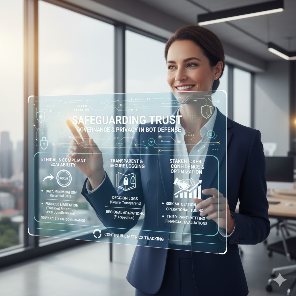 Safeguarding Trust: Governance and Privacy in Bot Defense