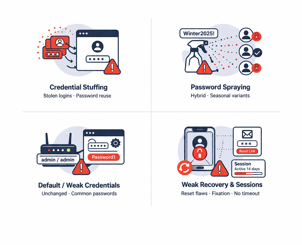 Variations of Authentication Failures